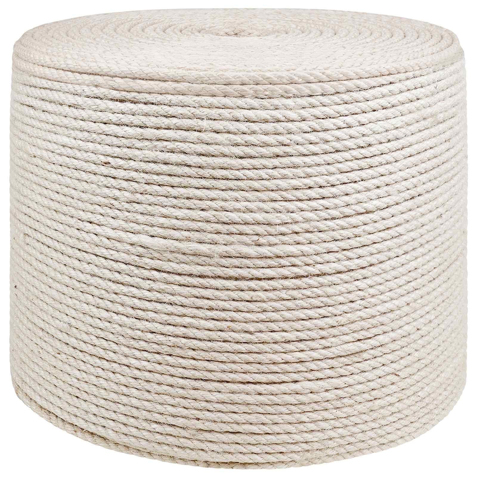 Jute reb 6 mm hvid 500 m 100% Tossa jute