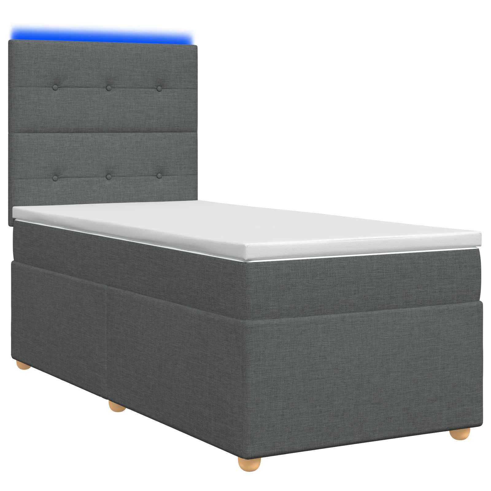 Boxspring seng med madras og topmadras 80 x 200 cm mørkegrå stof