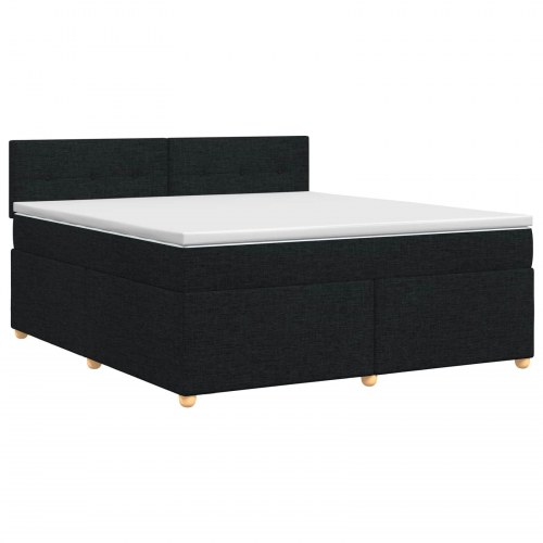 Kontinentalseng med topmadras og justerbar hovedgavl 180 x 200 cm - sort stof