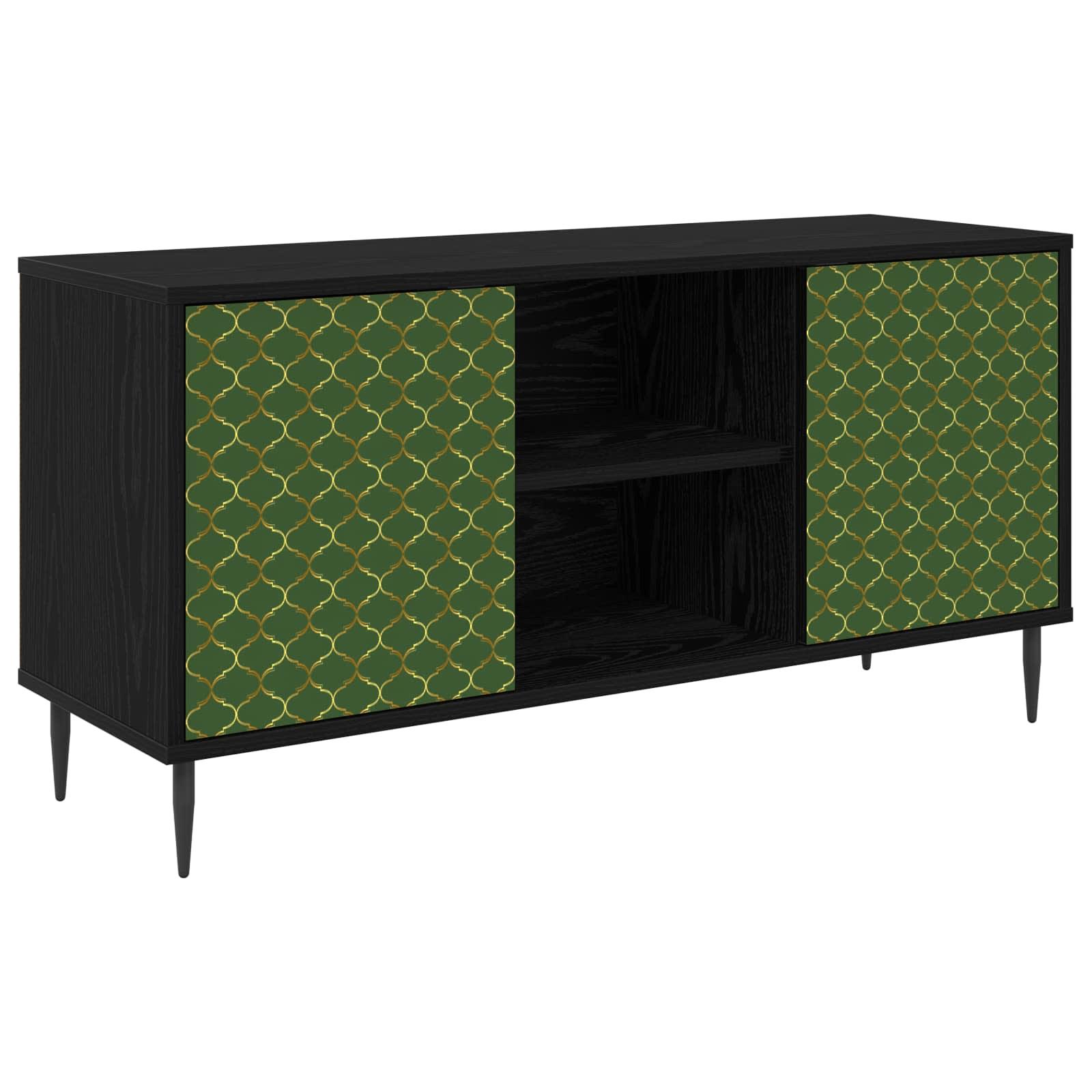 TV-skab GELEEN 102 x 33 x 51 cm i sort eg med dekorative låger