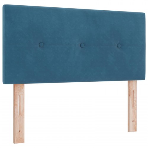 Ottoman seng med madras og LED 90 x 200 cm - mørkeblå velour
