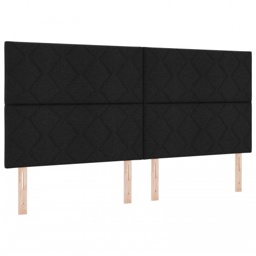 Ottomanseng med madras og opbevaring 200 x 200 cm - sort stof
