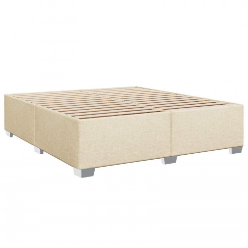 Boksmadras med topmadras 200 x 200 cm cremefarvet stof