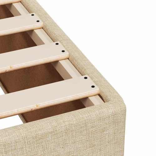Boksmadras med topmadras 200 x 200 cm cremefarvet stof