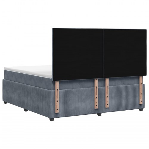Boxmadras seng med topmadras 140 x 200 cm i mørkegrå fløjl