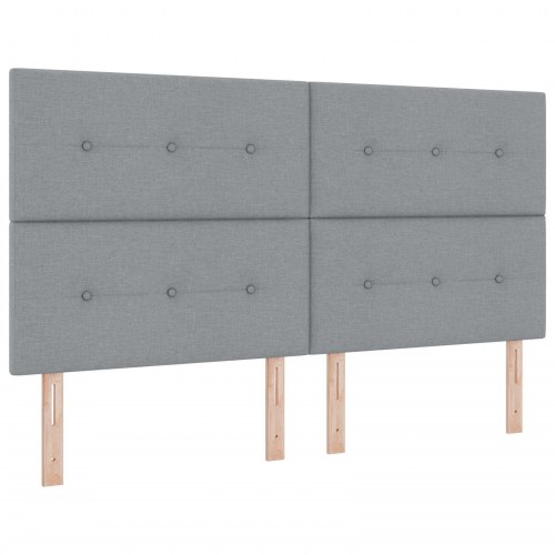 Ottoman seng med opbevaring, madras og LED 180 x 200 cm - lysegrå