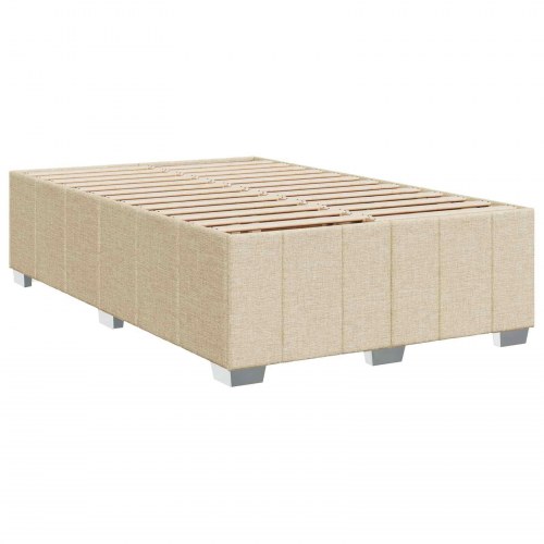 Boksmadras seng med topmadras 120 x 200 cm i cremefarvet stof