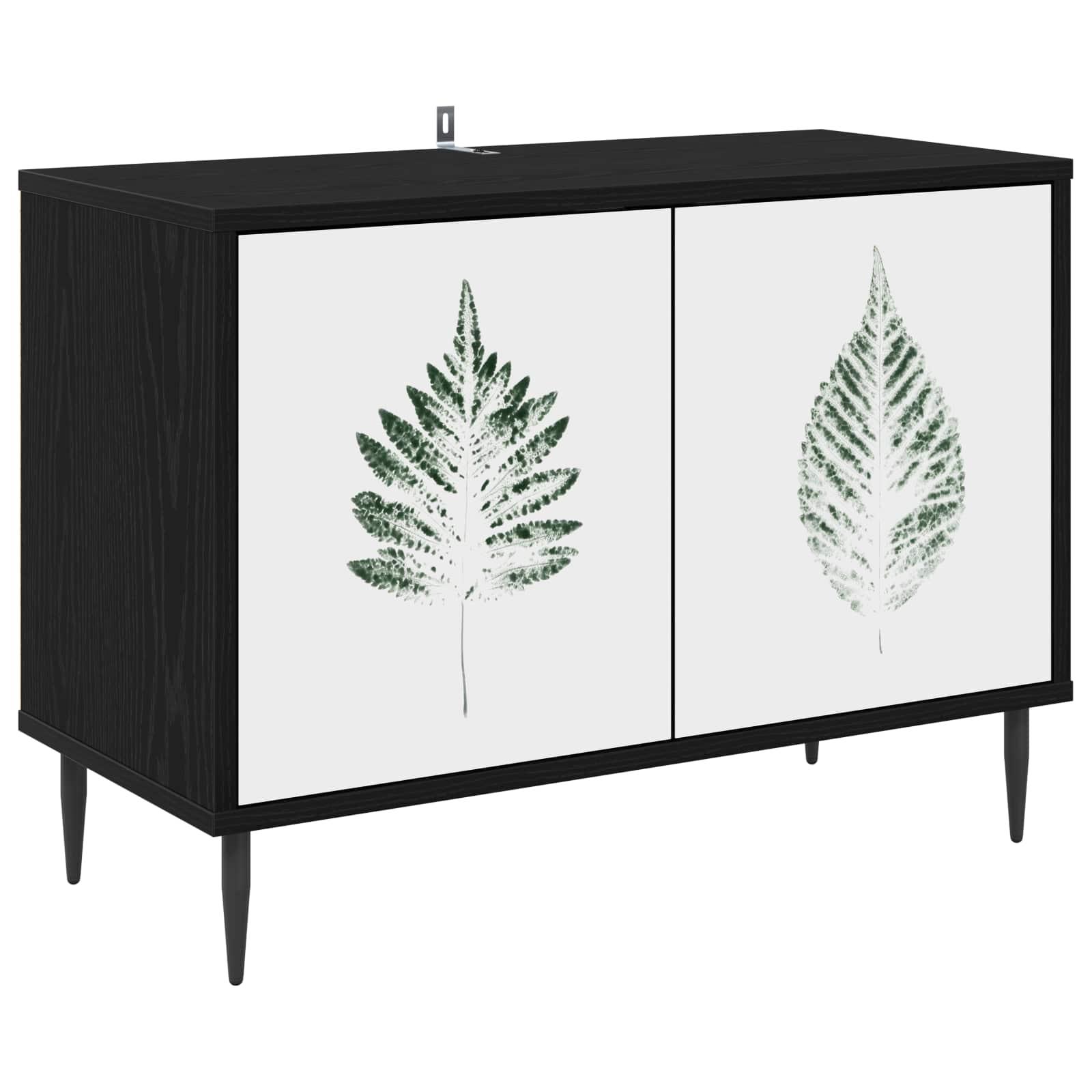 vidaXL TV-skab HANAU 69 x 33 x 50,5 cm Sort eg Konstrueret træ