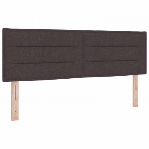 Boxmadras seng med topmadras og LED 140 x 190 cm mørk brun stof