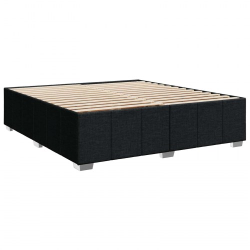 LED boxmadras seng med madras 180 x 200 cm sort stof