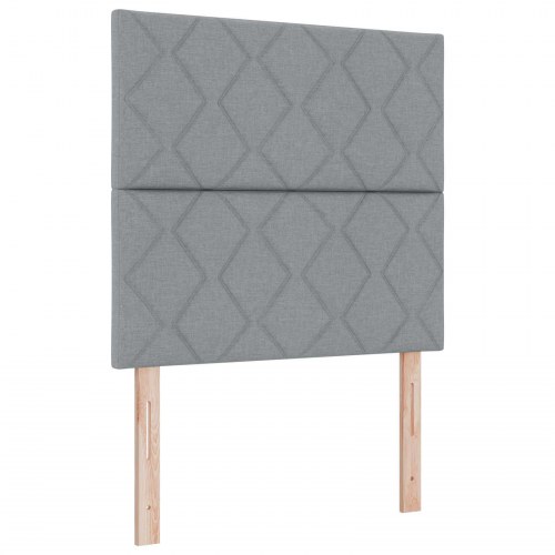 Ottoman seng med madras 120 x 190 cm lysegrå stof