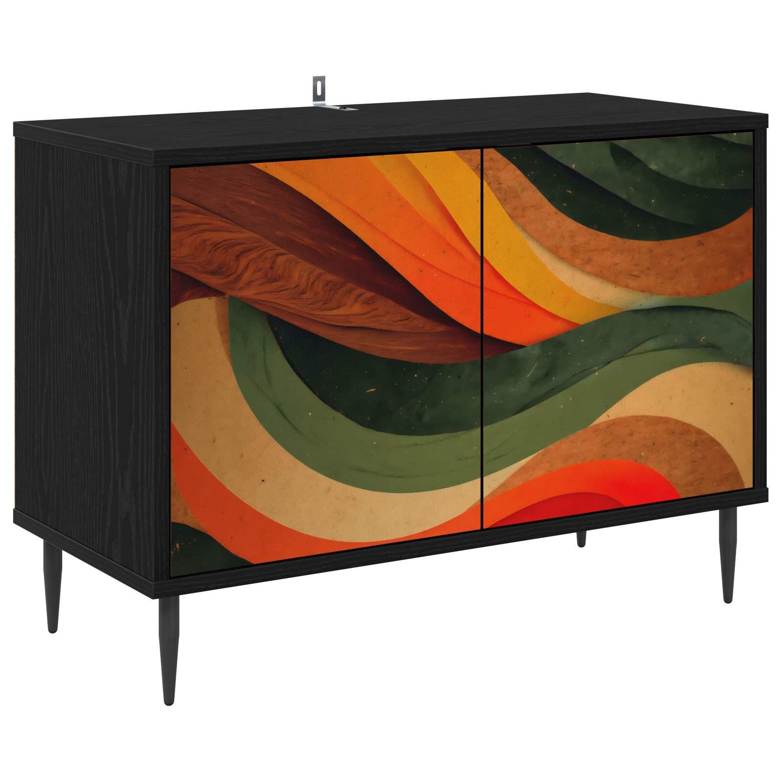 vidaXL TV-skab BONN 69 x 33 x 50,5 cm Sort eg Konstrueret træ