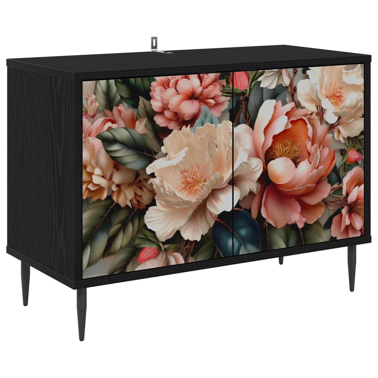vidaXL TV-skab BORNE 69 x 33 x 50,5 cm Sort eg Konstrueret træ
