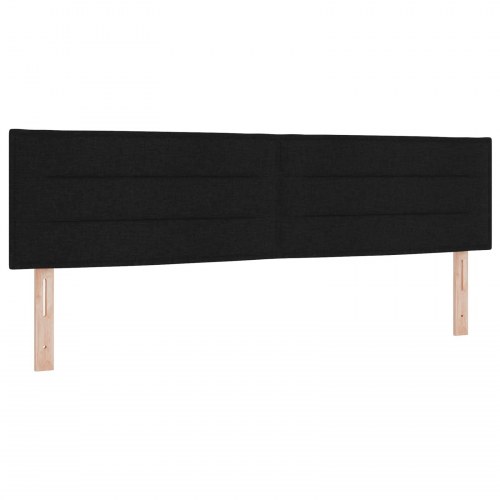 Boksseng med madras, topmadras og hovedgærde 180 x 200 cm - sort stof