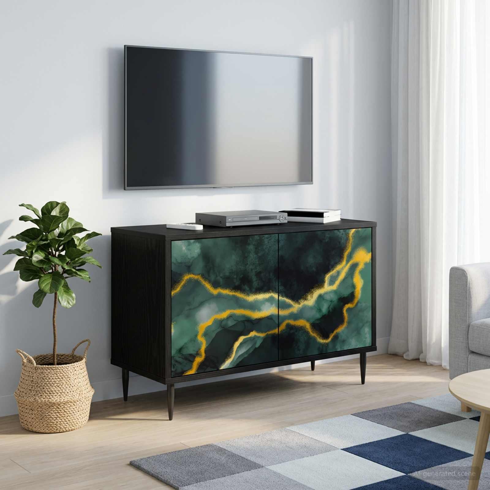 vidaXL TV-skab WIJHE 69 x 33 x 50,5 cm Sort eg Konstrueret træ