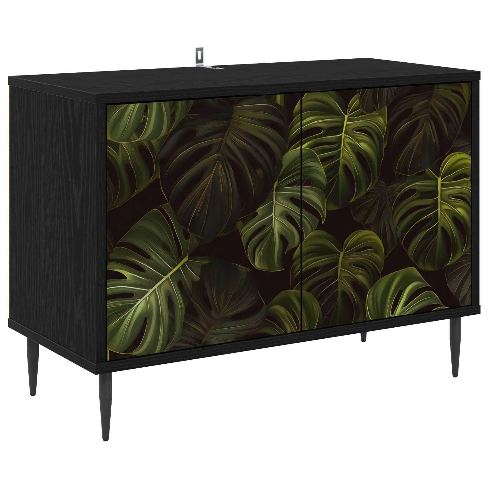 vidaXL TV-skab ELBURG 69 x 33 x 50,5 cm Sort eg Konstrueret træ
