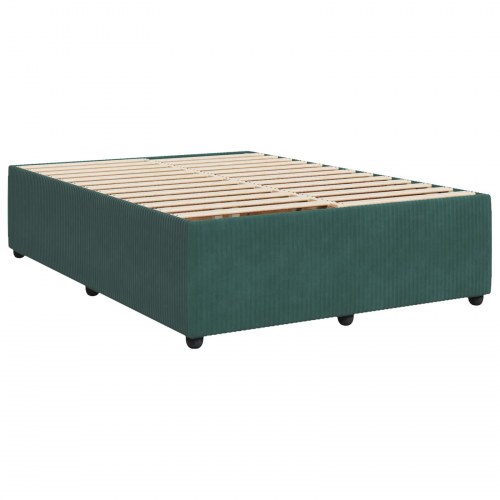 Boxmadras med topmadras 140 x 190 cm i mørkegrøn fløjl