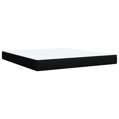 Ottoman seng med opbevaring og madras 180 x 200 cm - sort stof