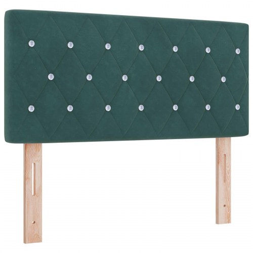 Ottoman seng med madras og LED 120 x 200 cm - mørkegrøn velour