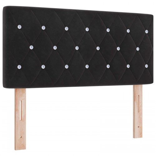 Ottoman seng med opbevaring, madras og LED 120 x 200 cm - sort velour