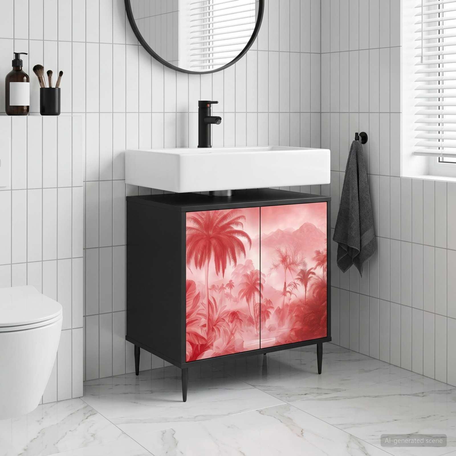 vidaXL Badeværelsesskab AACHEN Sort eg 60 x 40 x 61 cm Konstrueret træ