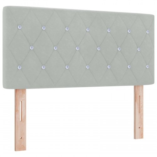 Ottoman seng med madras og LED lysegrå 120 x 200 cm i velour