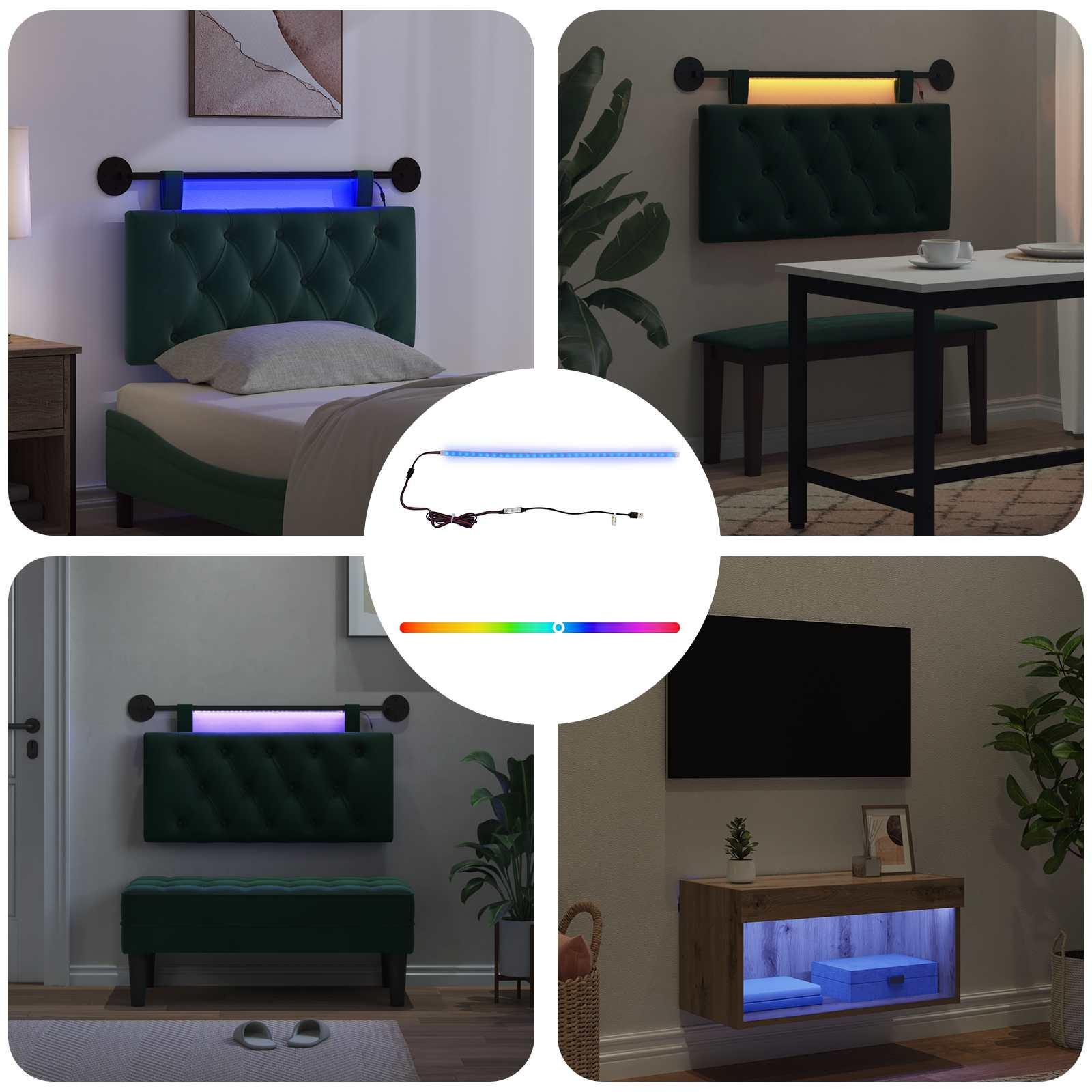 LED strip 55 cm RGB flerfarvet PVC med USB