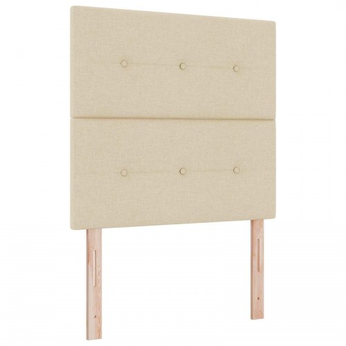 Ottoman seng med madras og LED 120 x 200 cm - cremefarvet stof