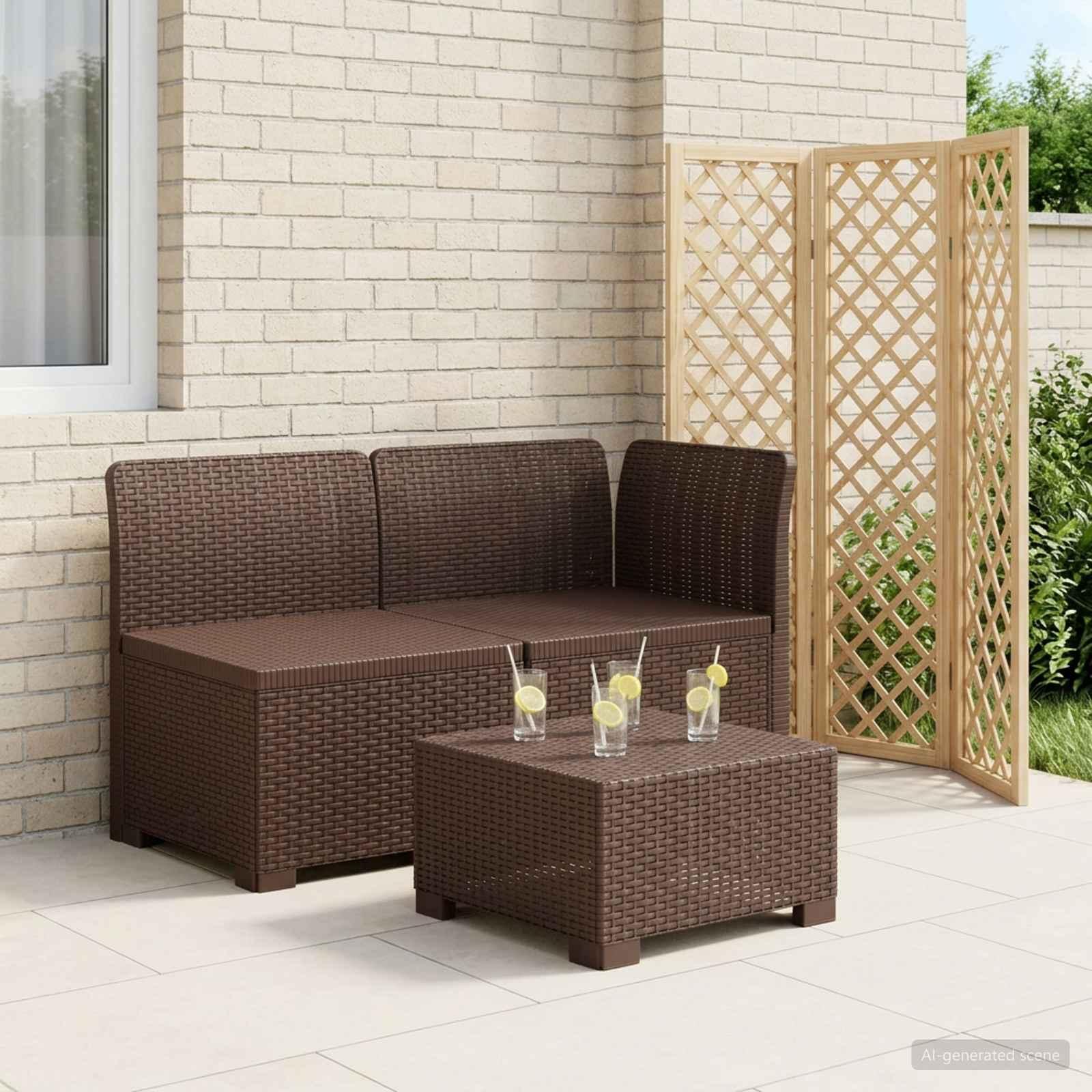 vidaXL 2-personers Havemøbelsofa Rattan Look PP Brun