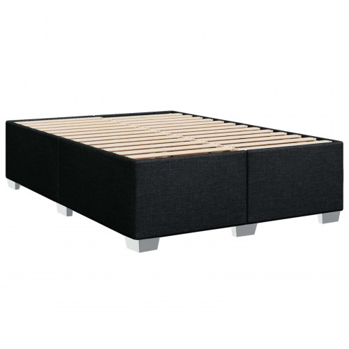 Boksmadras med topmadras og hovedgærde 160 x 200 cm - sort stof