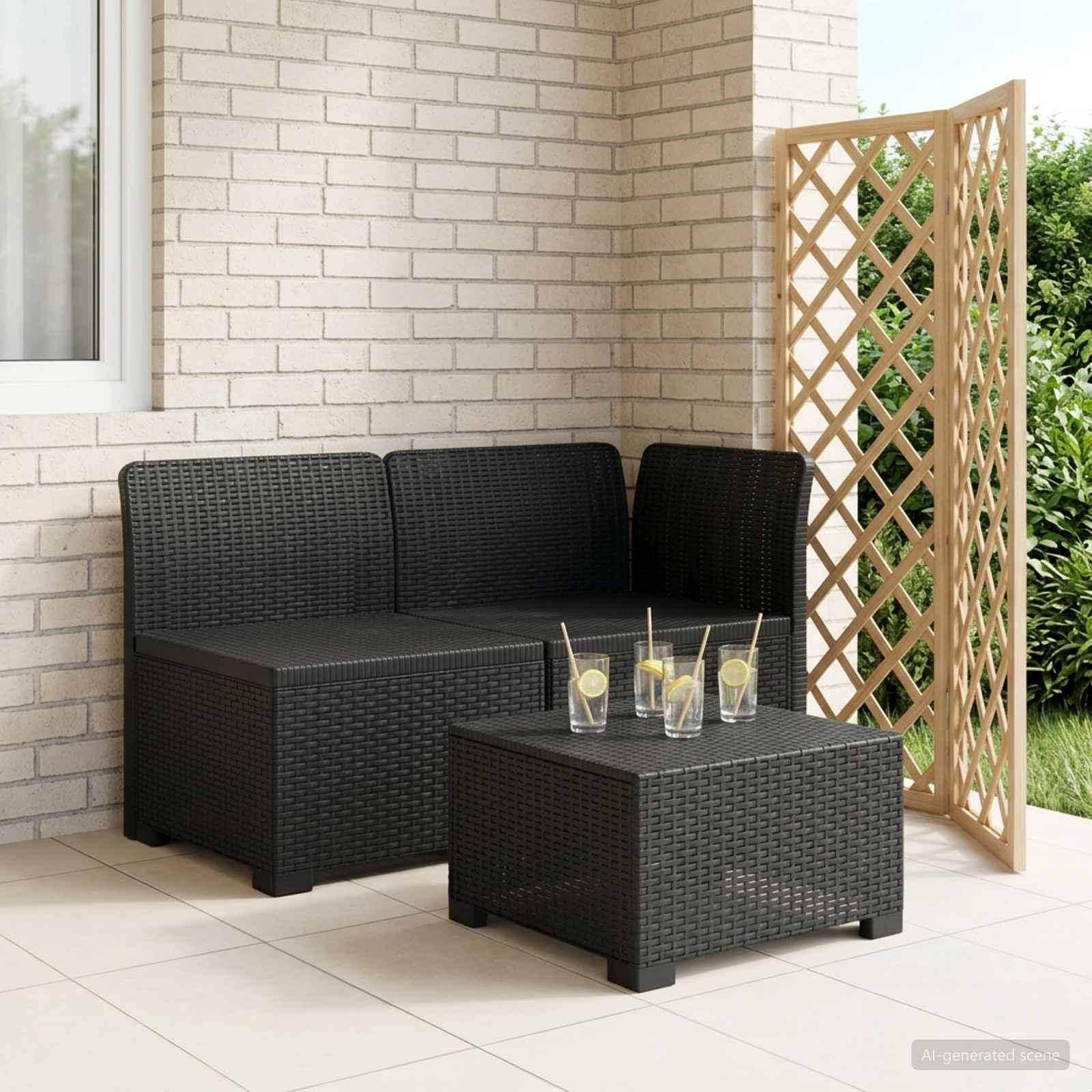 vidaXL 2-personers Havemøbelsofa Rattan Look PP Antracit