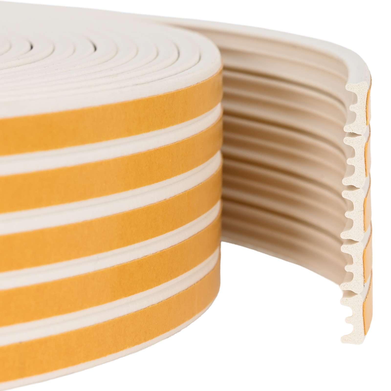 vidaXL Selvklebende vindues tætningsbånd Hvid 9 x 4 mm 50 m EPDM-skum