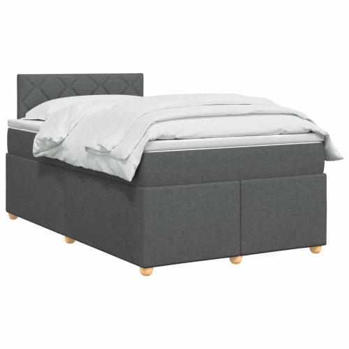 Boxspring seng med topmadras 120 x 200 cm mørkegrå stof