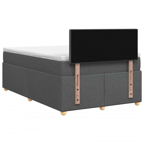 Boxspring seng med topmadras 120 x 200 cm mørkegrå stof