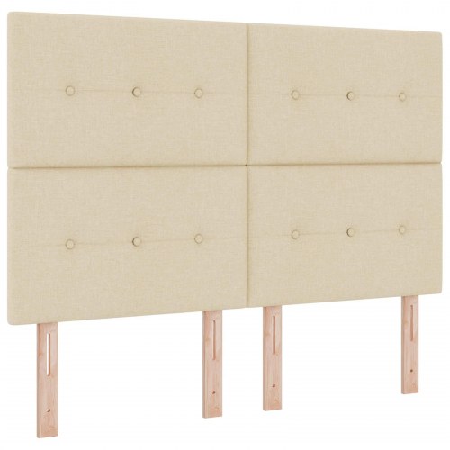 Ottoman seng med madras 140 x 200 cm cremefarvet stof