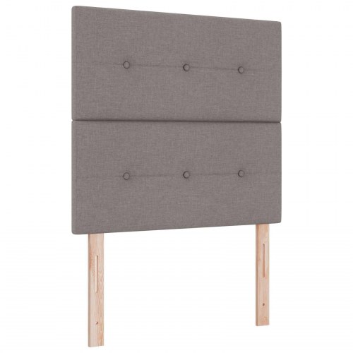 Ottoman seng med madras og LED 90 x 200 cm gråbrun stof