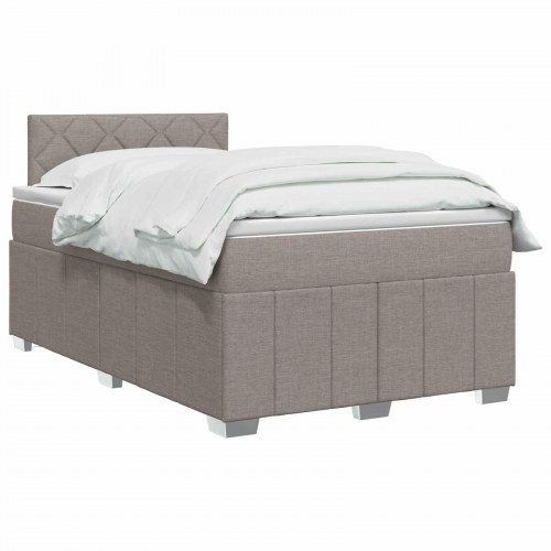 Boxmadras seng med topmadras og LED gråbrun 120 x 190 cm