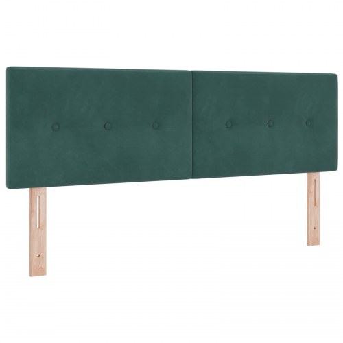 Kontinentalseng med madras og LED mørkegrøn 140 x 200 cm velour