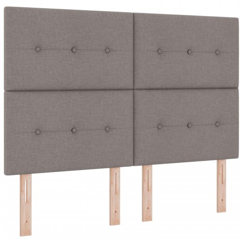 Ottoman seng med opbevaring og madras 140 x 190 cm gråbrun stof
