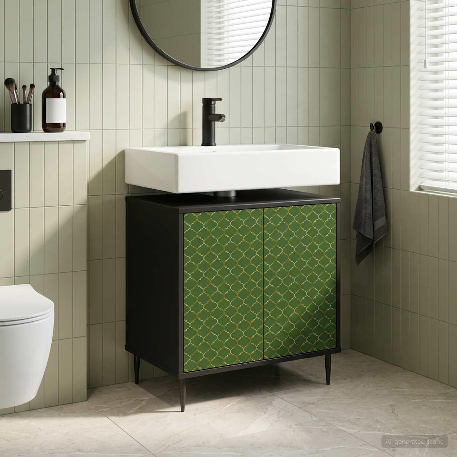 vidaXL Badeværelsesskab GELEEN Sort eg 60 x 40 x 61 cm Konstrueret træ