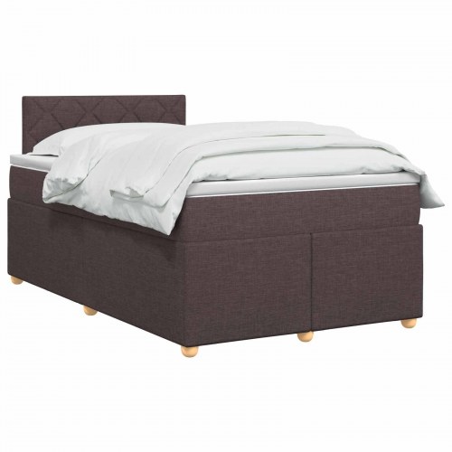 Boxspring seng med madras og topmadras 120 x 190 cm mørk brun stof