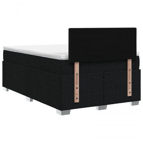 Boxmadras seng med topmadras og hovedgærde 120 x 190 cm - sort stof