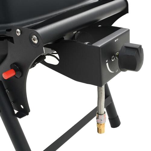 Transportabel gasgrill med madlavningszone sort