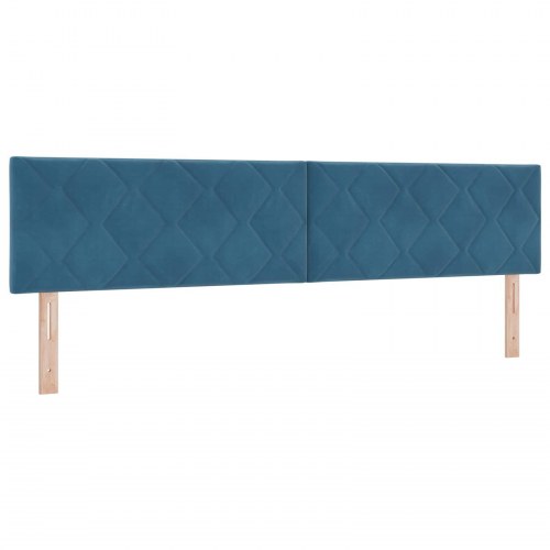 Boxmadras seng med topmadras 200 x 200 cm i mørk blå fløjl