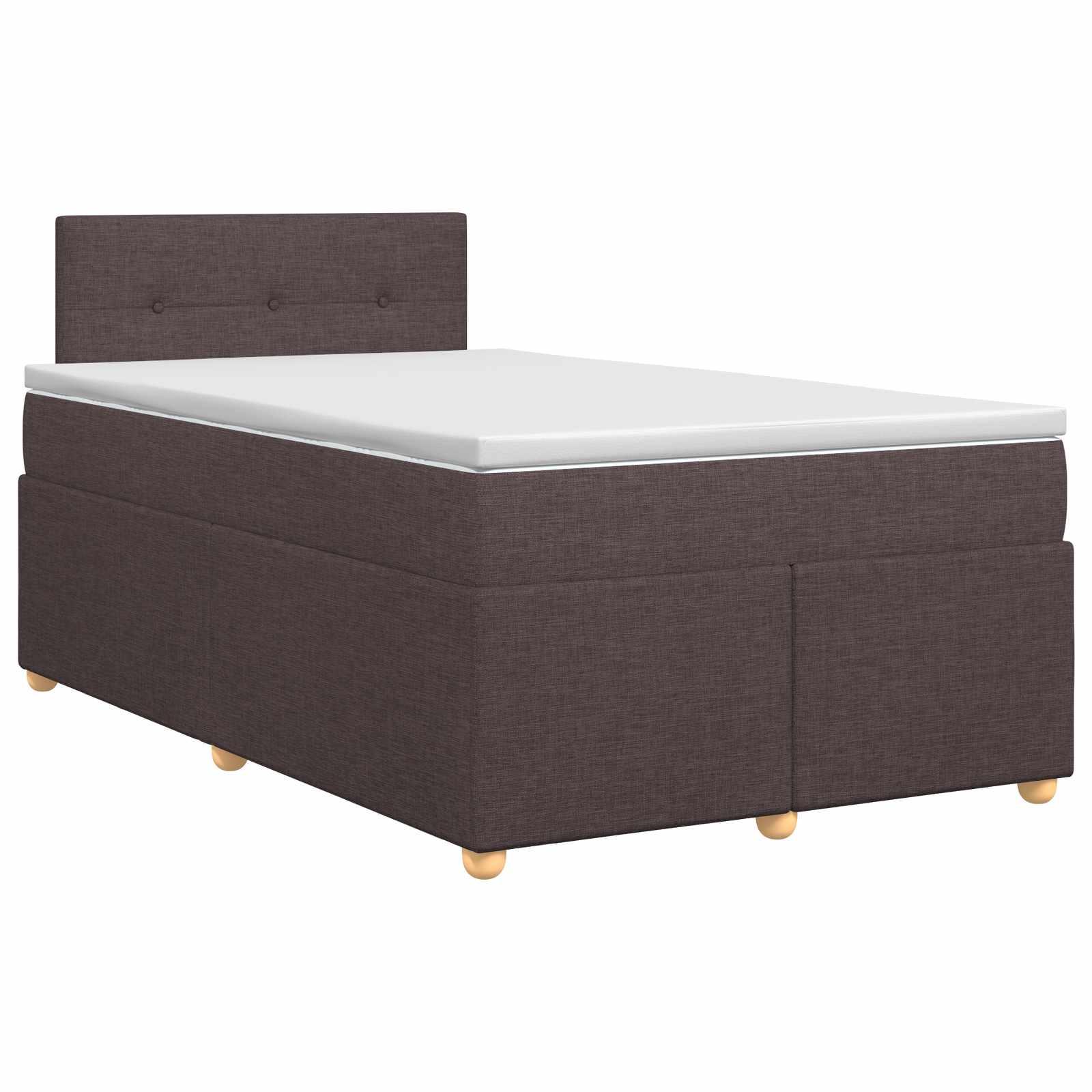 Madras med topmadras mørk brun 120 x 190 cm stof