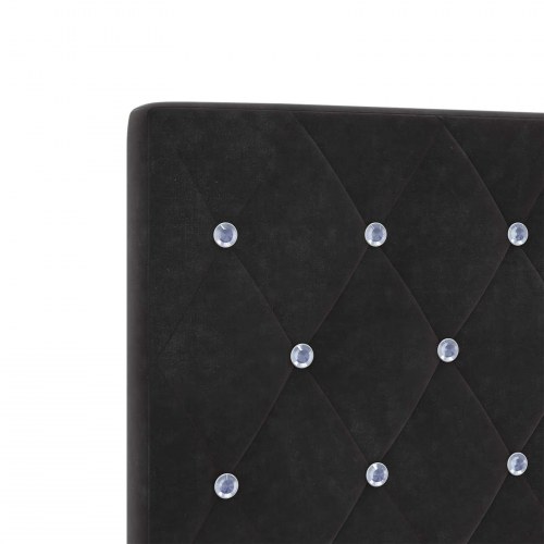 Ottoman seng med madras og LED 90 x 190 cm i sort velour
