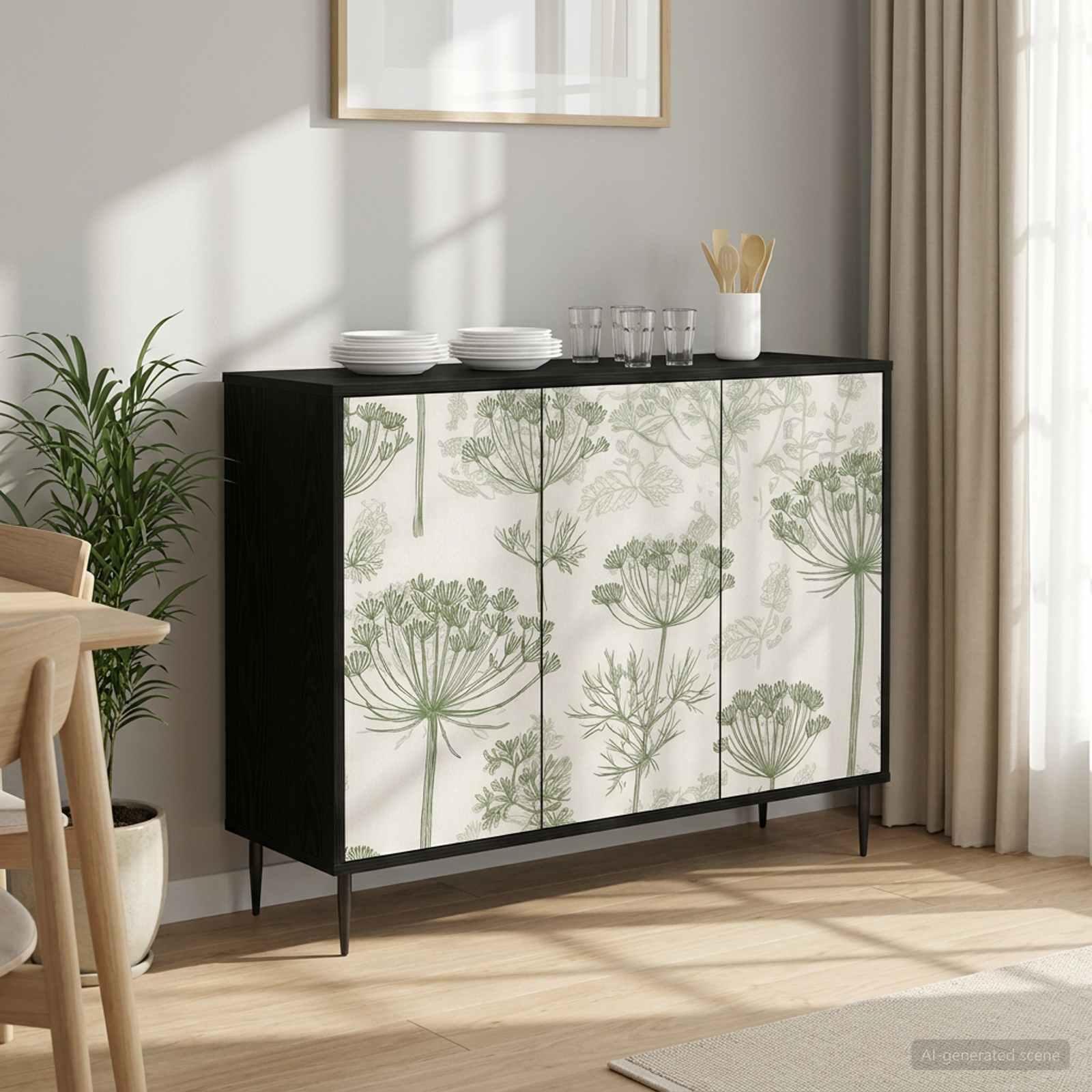 vidaXL Sideboard GOTHA Sort eg 102 x 33 x 76 cm Konstrueret træ
