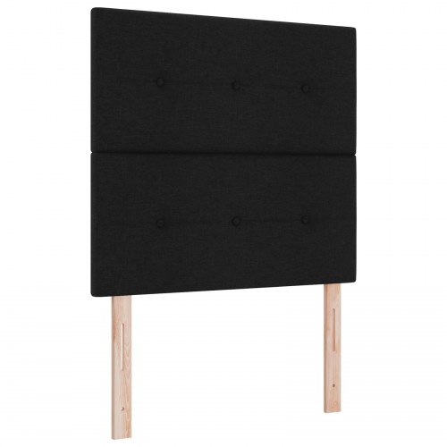 Ottoman seng med opbevaring, madras og LED - sort 80 x 200 cm stof