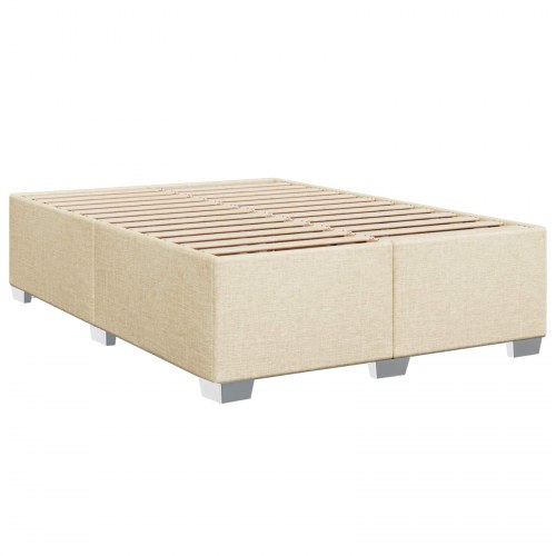 Boksmadras med topmadras og justerbar hovedgavl 140 x 190 cm - cremefarvet