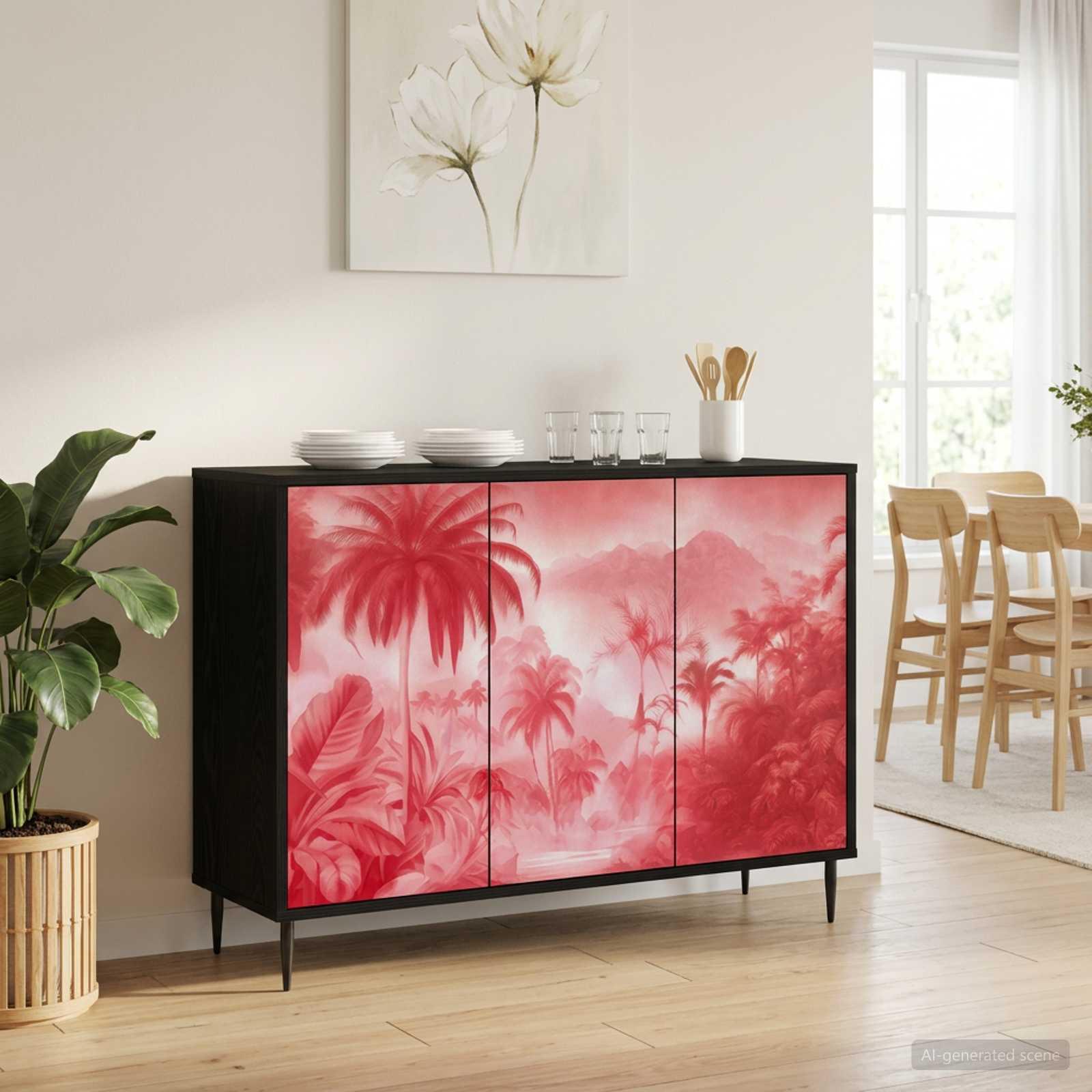 vidaXL Sideboard AACHEN Sort eg 102 x 33 x 76 cm Konstrueret træ